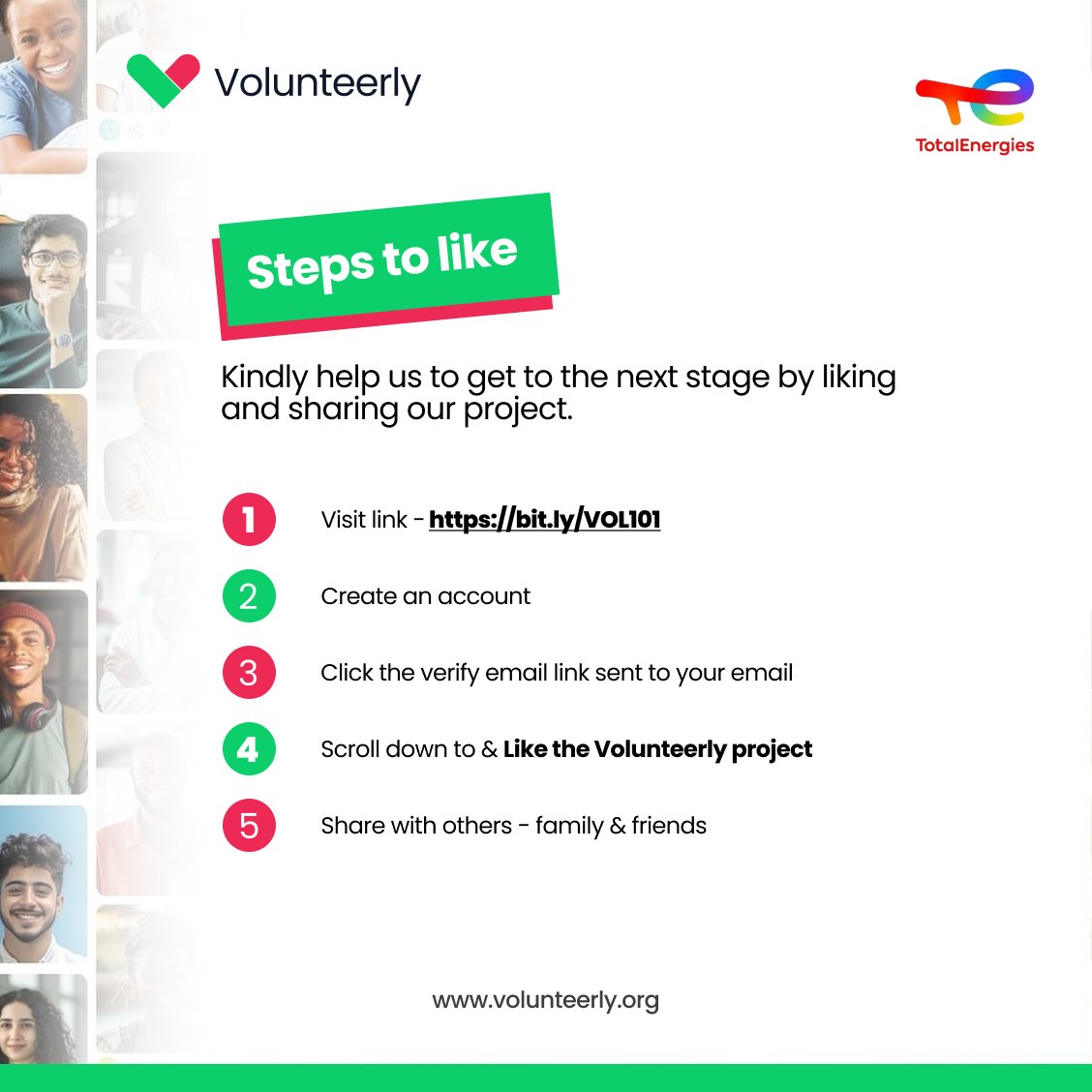 obiscode1's tweet photo. Hi everyone, 👋 

I'm excited to announce that Volunteerly, has been accepted into the Startupper of the Year Challenge by TotalEnergies! 

#TotalEnergiesStartupper #TotalEnergies #Startup #Vounteerly  #volunteering #volunteer #nonprofits https://t.co/qa82cnOBPw