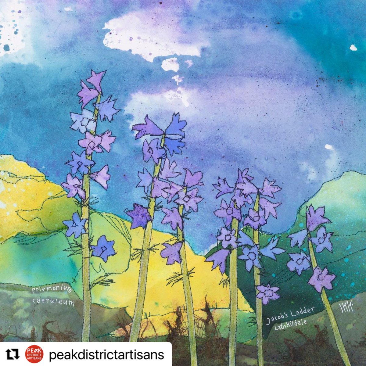 ikkartist's tweet photo. Great Dome Art &amp; Design Fair 2024. 19-21 July, Devonshire Dome, Buxton. Meet the artists: 
@ikkartist is a mixed media narrative artist inspired by the Peak District as well as her Swedish roots. She creates colourful textures developed through mono-printing, collage and stitch. https://t.co/boaRzOmXlG