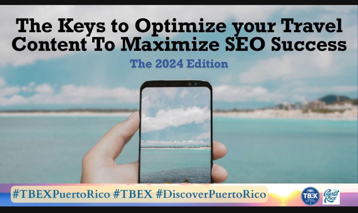 The Keys to Optimize your Travel Content to Maximize SEO Success - My presentation from #TBEXPuertoRico #TBEX <a href="/TBEXevents/">TBEX | Travel Blog Exchange</a> thanks so much for the opportunity 🙌🇵🇷 speakerdeck.com/aleyda/the-key…