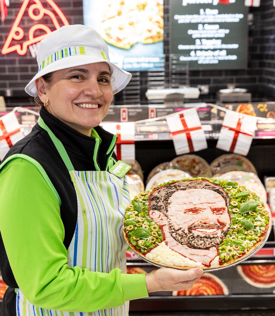 Asda (@asda) on Twitter photo We're wishing England manager Gareth Southgate and the team a huge slice of luck ahead of tomorrow's big match! 🦁 🦁 🦁
Our Southgate Circus store commissioned this incredible one-of-a-kind pizza portrait of their namesake ahead of the game with Spain to show their support. We're wishing England manager Gareth Southgate and the team a huge slice of luck ahead of tomorrow's big match! 🦁 🦁 🦁
Our Southgate Circus store commissioned this incredible one-of-a-kind pizza portrait of their namesake ahead of the game with Spain to show their support.