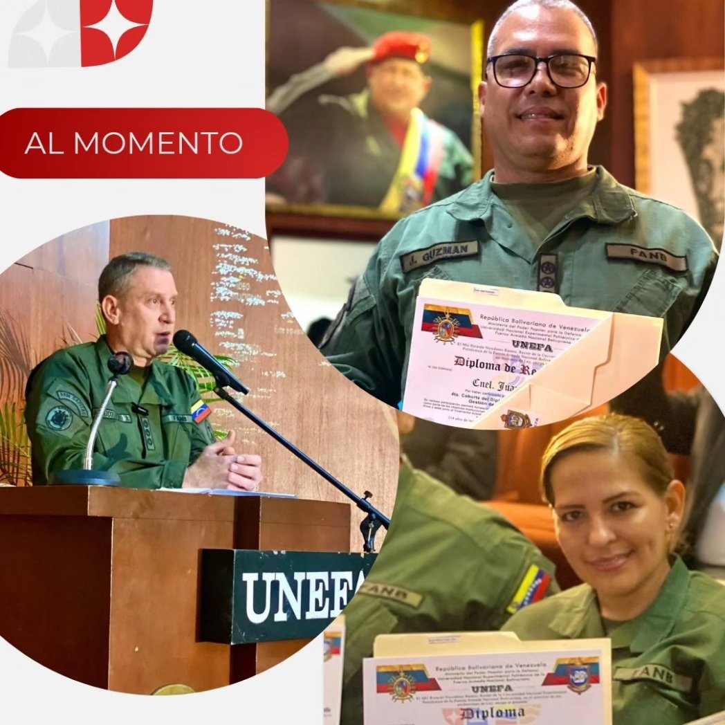 Unefa (@unefa_ven) on Twitter photo Hoy, el MG Ricardo Nicodemo, nuestro Rector, participó en el Acto de Clausura y entrega de certificados de la cuarta cohorte del Diplomado de Defensa Integral de la Nación y Gestión de Dirección para la Lucha No Armada.
<a href="/FelixOsorioG/">Felix Osorio</a> <a href="/vladimirpadrino/">Vladimir Padrino L.</a> <a href="/sandraoblitasr/">Sandra Oblitas Ruzza</a> Hoy, el MG Ricardo Nicodemo, nuestro Rector, participó en el Acto de Clausura y entrega de certificados de la cuarta cohorte del Diplomado de Defensa Integral de la Nación y Gestión de Dirección para la Lucha No Armada.
<a href="/FelixOsorioG/">Felix Osorio</a> <a href="/vladimirpadrino/">Vladimir Padrino L.</a> <a href="/sandraoblitasr/">Sandra Oblitas Ruzza</a>