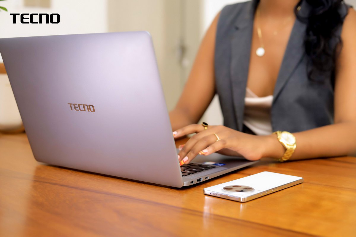 TECNOMobileRW's tweet photo. TECNO Megabook S1 helps you to accomplish your duties. It combines elegance and efficiency. Enjoy a premium laptop experience without compromise with #CAMON30Series which keeps you connected with your people! β¨π₯ #EleganceInTech #MegabookS1 https://t.co/men82RNeuS