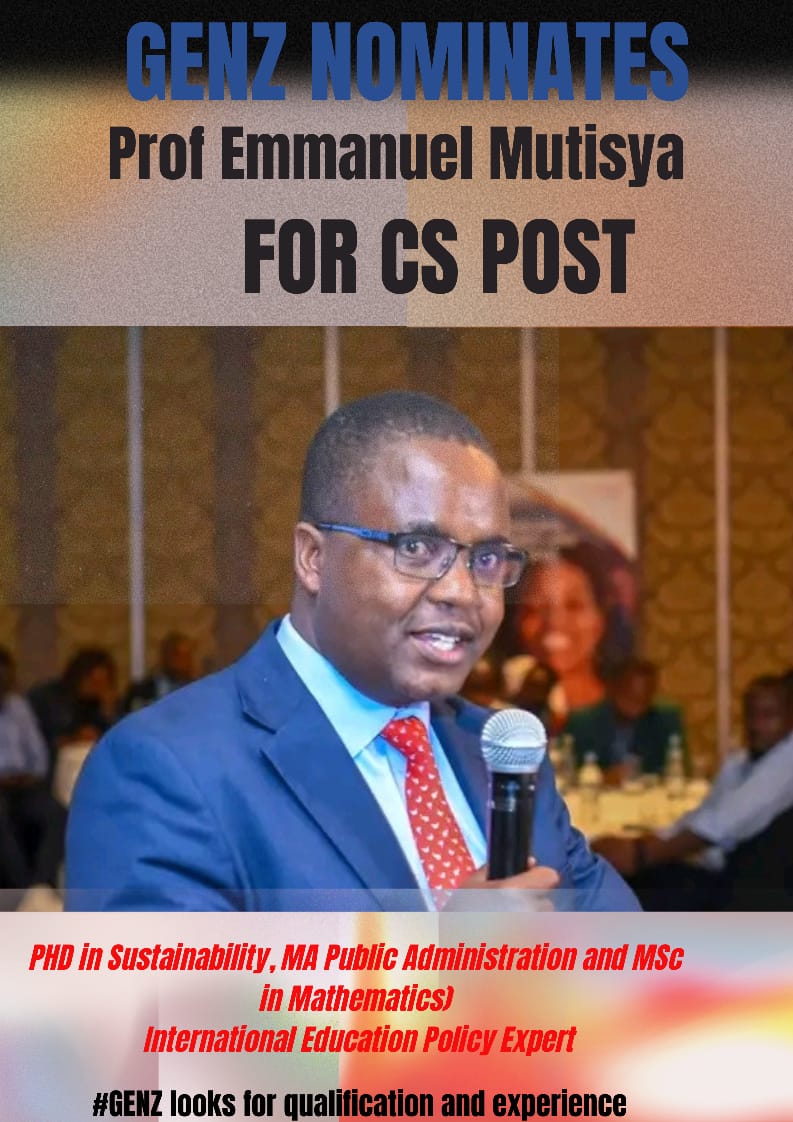 AndrewMuoki2's tweet photo. We, GenZs from Ukambani have nominated renown Prof. Emmanuel Mutisya for a CS position following the dissolution of the cabinet and in anticipation for another cabinet appointment. https://t.co/JxVWgniyK2