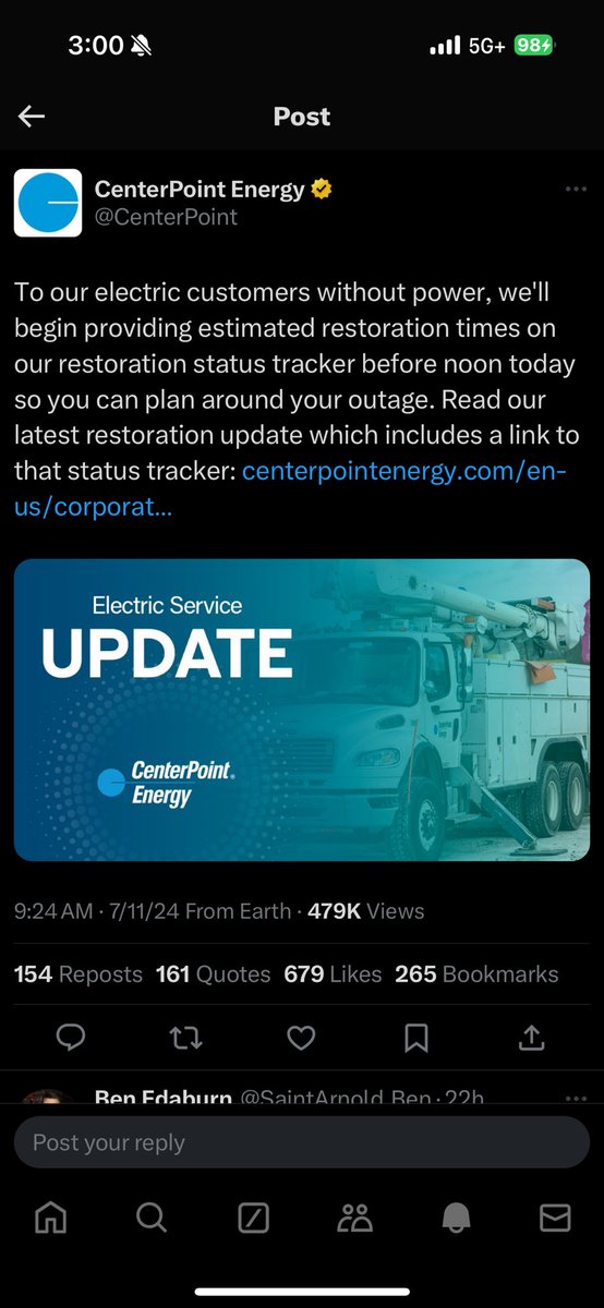 Yesterday <a href="/CenterPoint/">CenterPoint Energy</a> said they’d provide estimates by noon Thursday. Now they’re saying today. Why should we believe them?