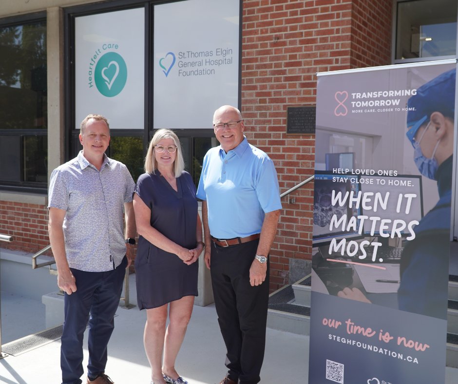 ourSTEGH's tweet photo. Today, MPP Rob Flack met with Mary Lou, President &amp; CEO of STEGH Foundation, and Jeff Yurek, Transforming Tomorrow – Diagnostic Imaging Campaign Chair, to discuss campaign updates, progress, and what bringing home an MRI means to our community. https://t.co/C23DubtIwY