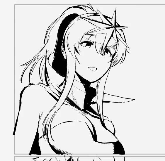 WIP. これは沈痛な面持ちながらとんでもない恰好をしているサラトガさんです。