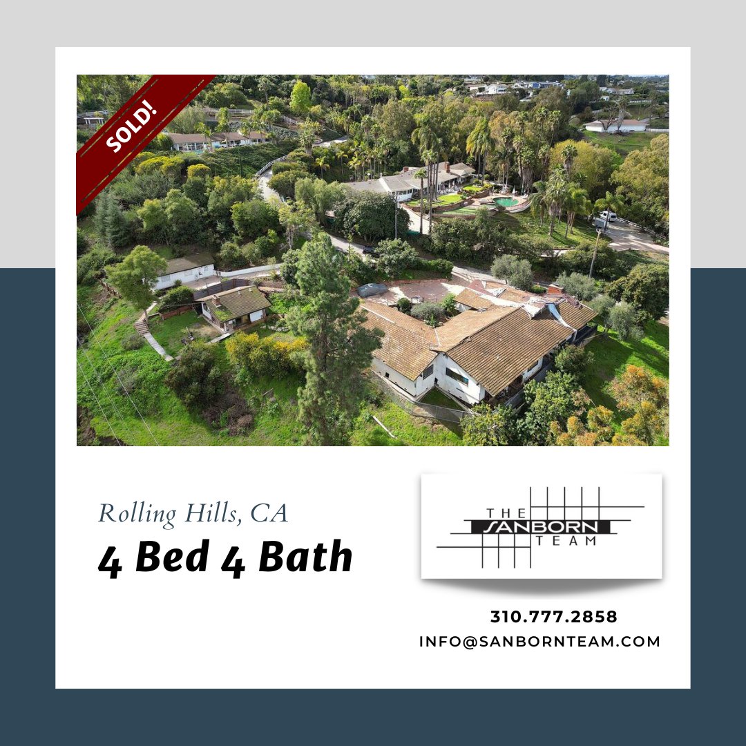 sanbornteam's tweet photo. [SOLD] Congratulations to the new owners of this property in Rolling Hills. Thank you to everyone involved in seeing this sale through!

Nancy Sanborn | DRE# 00771096
Brian Joy | DRE# 01324371
Berkshire Hathaway HomeServices California Properties

#rollinghills #larealestate https://t.co/6zxkUf6Myr