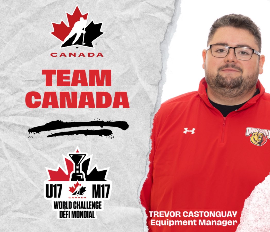 <a href="/hockeycanada/">Hockey Canada</a>  taps Attack Head Equipment Manager Trevor Castonguay to represent Canada 🇨🇦 with Under-17 program. 

👏👏Congrats Trev!!!👏👏

#alwaysattack #owensoundattack