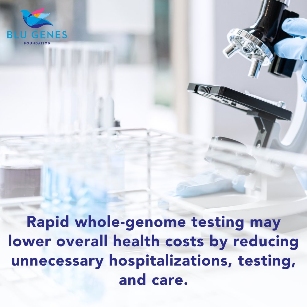 Whole-genome sequencing can help sick infants with rare diseases avoid months/years-long worth of tests &amp; hospitalizations without a clear diagnosis. Studies show rapid whole-genome testing may lower  health costs by reducing unnecessary hospitalizations, testing, and care.