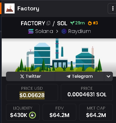FactorySolana's tweet photo. Top 3 right now! Soon it will be the hottest factory! 🔝

🏭 DexScreener: https://t.co/Svtchg2RKi

#Dexscreener #Verified #FactoryToken https://t.co/pK9GtXTKxW