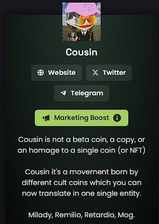 Dexscreener ads are live $COUSIN.