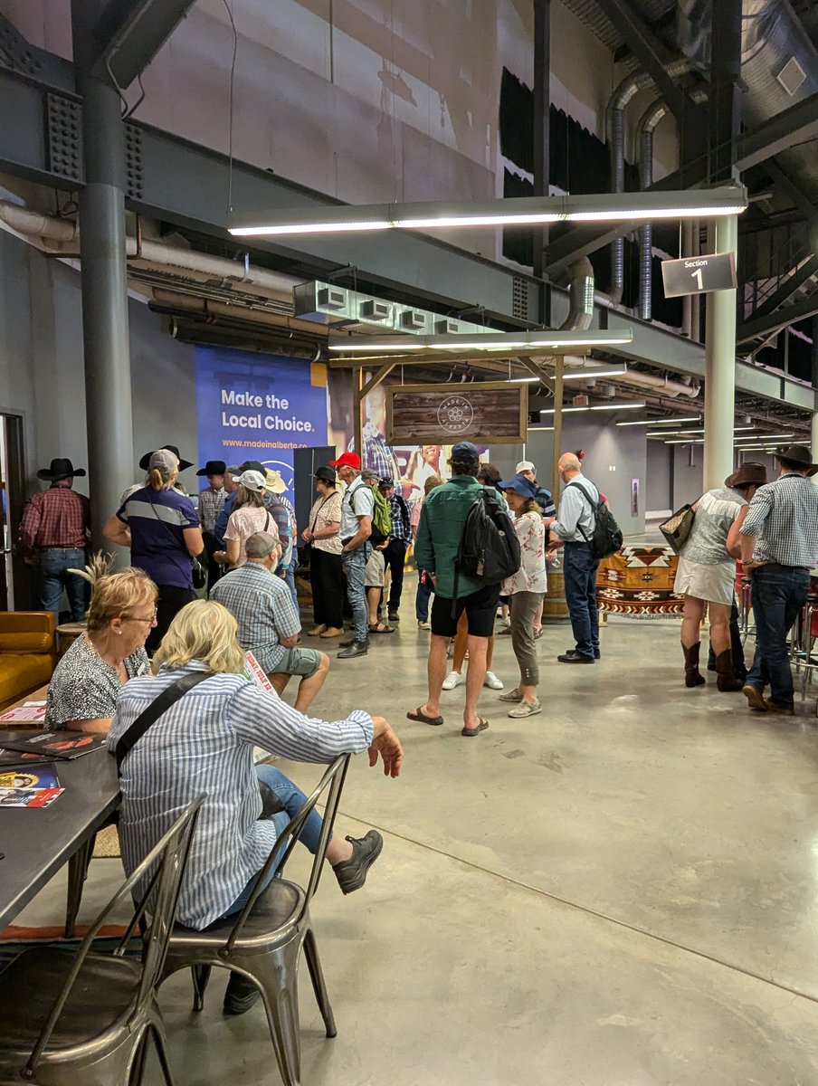 csagrifood's tweet photo. Welcome to day 8 of #Stampede2024! We are kicking off the day with an Australian farm tour group visiting the Made in Alberta Lounge as the Canadian National Miniature Horse Show is underway. #CalgaryStampede2024 #StampedeAg #CSIAC https://t.co/cailkctDkD