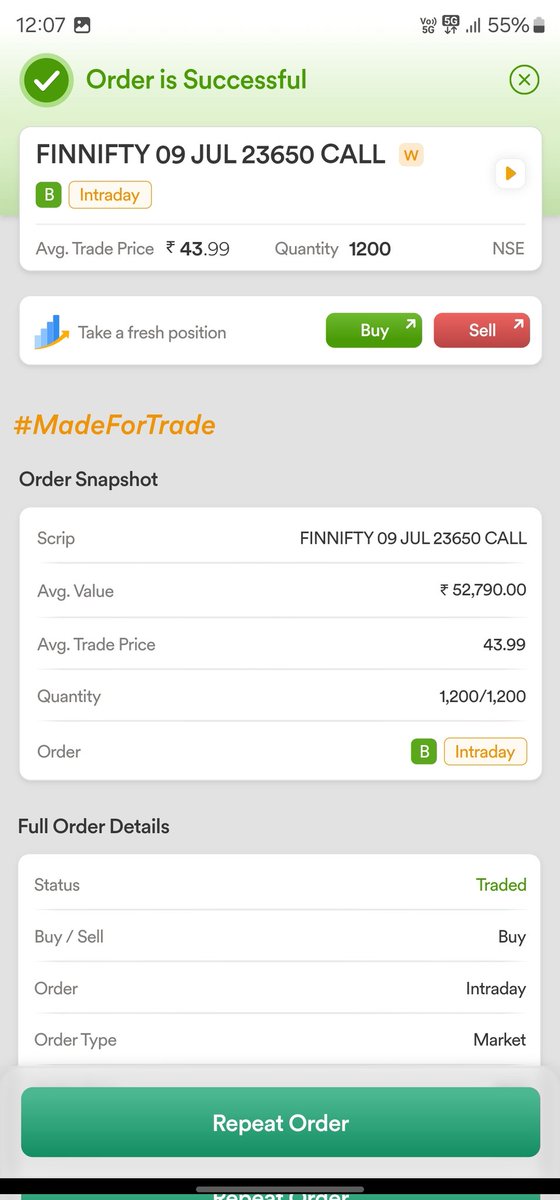 Dharmesh0254's tweet photo. I was trying to buy FinNifty 23650 CE options at around 32-33, but my order got executed at 43.99! 🧐 The chart and NSE website both show that the price never reached that high. Can someone explain this discrepancy? 🤔 #shermarket #MarketConfusion #DhanCares #DhanHQ #Nifty https://t.co/SSwSvmfiEe