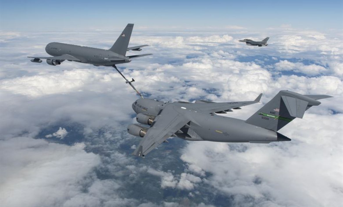 Air Force Test Center (@aftestcenter) on Twitter photo On this day in 2016, the KC-46 Pegasus successfully refueled a C-17A Globemaster III at Edwards AFB. 
Full story: bit.ly/4f056XK
✈️🇺🇸 #Milestones #unitedstatesairforce #airforcetestcenter On this day in 2016, the KC-46 Pegasus successfully refueled a C-17A Globemaster III at Edwards AFB. 
Full story: bit.ly/4f056XK
✈️🇺🇸 #Milestones #unitedstatesairforce #airforcetestcenter
