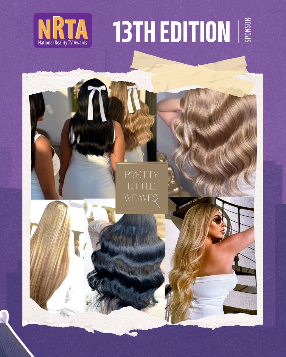 Delighted to share that #PrettyLittleWeaves, a UK Top 30 Best Extension Salon and Multi Award Winner, is the official sponsor of the 13th Edition of the #NRTA! Discover the best in luxury hair care. ✨ #PrettyLittleWeaves #LuxuryHair #HairExtensions #HairCare