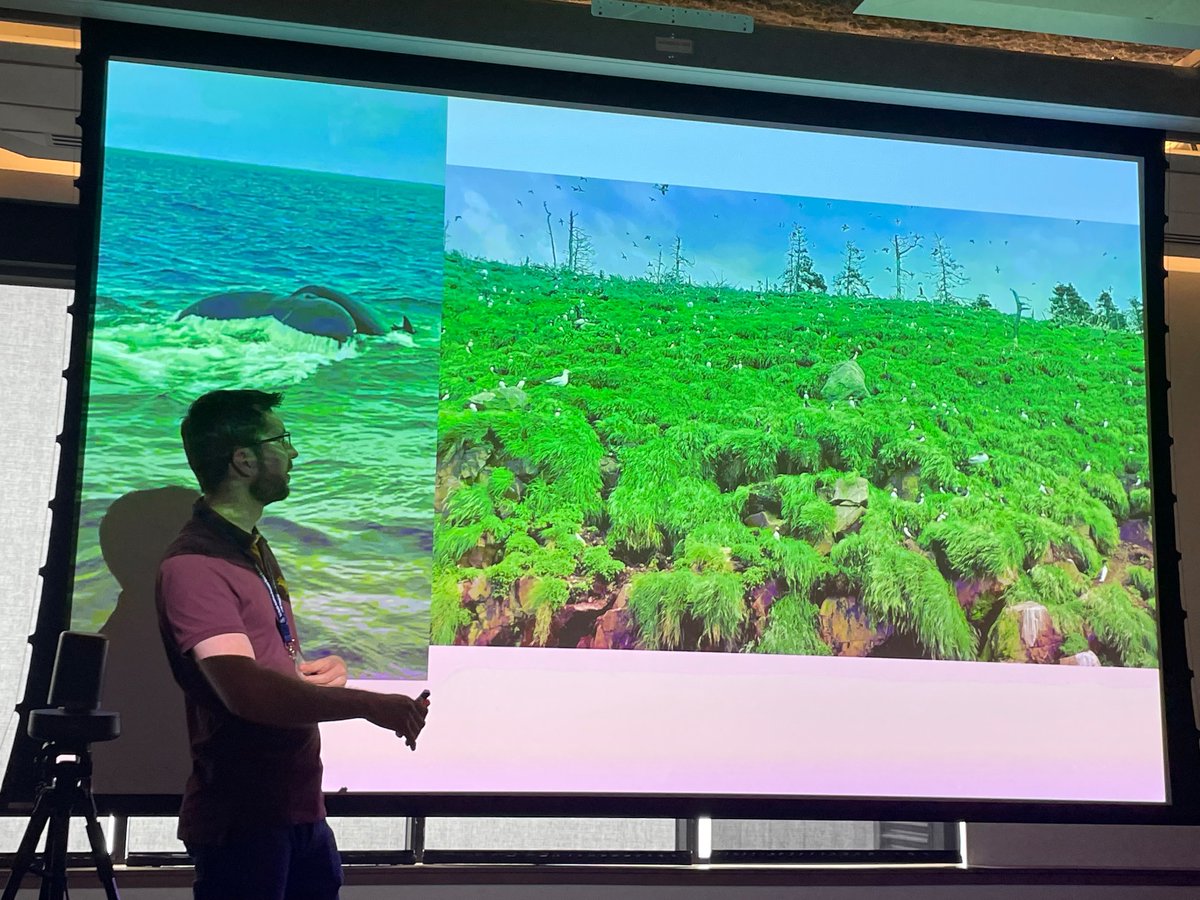 danprice_astro's tweet photo. Terry Tricco giving the highlights of the phantom workshop in St John’s this week- including whales and puffins! #phantomfest https://t.co/Qwb3rFIqoO