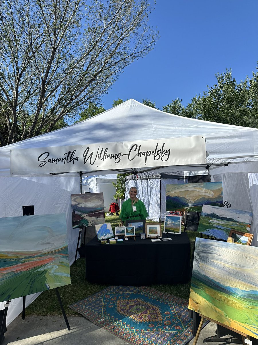 All set up at the <a href="/YEGArtWalk/">Whyte Avenue Art Walk | Edmonton</a> for this weekend! Visit me right next to the Library over at McIntyre Park! #yeg #yegartwalk #edmonton #edmontonart #edmontonartist #painting #artwalk #yegevents
