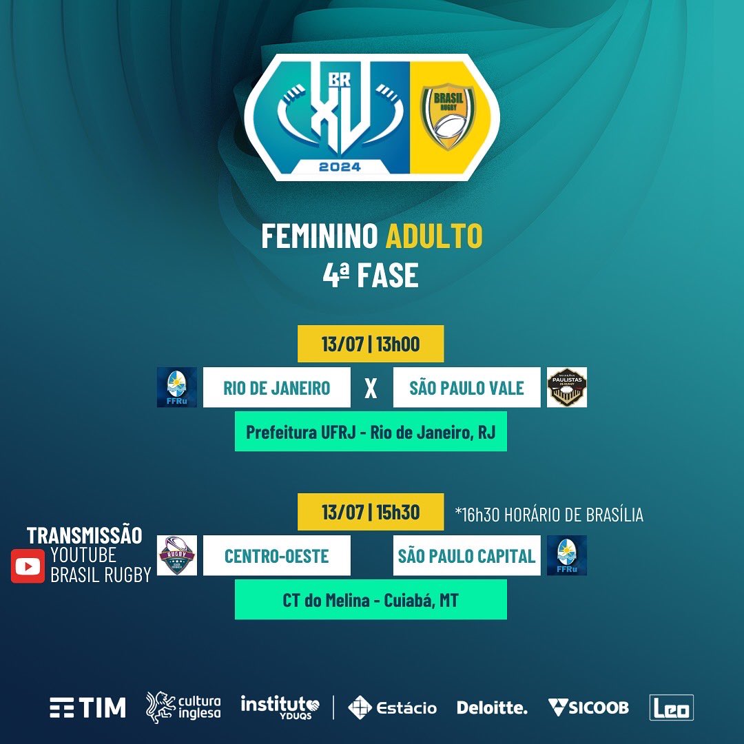 brasilrugby's tweet photo. Campeões e campeãs! Nesse sábado conheceremos quem levantará os canecos do #BRXV, o Brasileiro de Seleções Regionais! 🏉🏆🏆
Acesse e saiba mais:
https://t.co/c3sFPwNPpw https://t.co/DwJsgQoYhQ