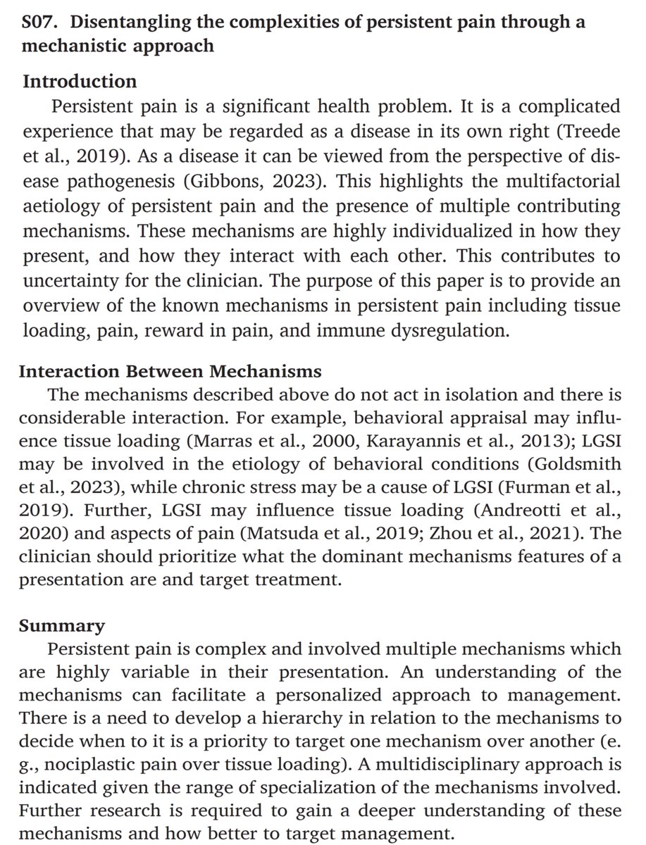 Sean Gibbons (@seangtgibbons) on Twitter photo The extended abstract from our IFOMPT focused symposium was published today.
"Disentangling the complexities of persistent pain through a mechanistic approach"
sciencedirect.com/science/articl…
Thanks to a great group that made this successful
<a href="/SmithAshleyD/">Ashley Smith</a>
<a href="/MH_DK/">Morten Hoegh, PhD (don’t use X anymore)</a>
Susanne Becker The extended abstract from our IFOMPT focused symposium was published today.
"Disentangling the complexities of persistent pain through a mechanistic approach"
sciencedirect.com/science/articl…
Thanks to a great group that made this successful
<a href="/SmithAshleyD/">Ashley Smith</a>
<a href="/MH_DK/">Morten Hoegh, PhD (don’t use X anymore)</a>
Susanne Becker