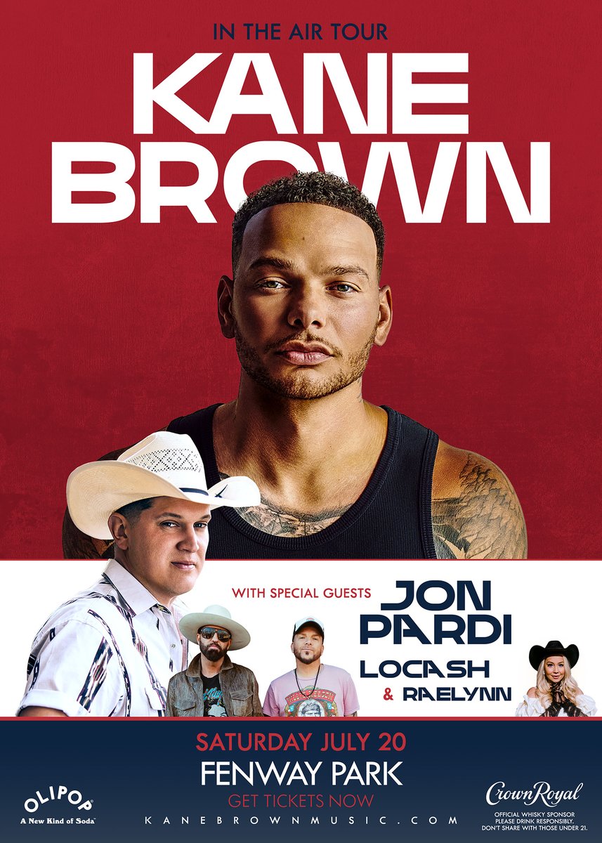 LOCASH (@locashmusic) on Twitter photo We're joining our buddy <a href="/kanebrown/">Kane Brown</a> at <a href="/fenwaypark/">Fenway Park</a> next Saturday, July 20th! Grab your tickets, at the link below, & we'll see y'all on the field! ⚾️ 🔥
<a href="/JonPardi/">Jon Pardi</a> <a href="/RaeLynn/">RAELYNN</a> #intheairtour
TICKETS:
ticketmaster.com/event/Z7r9jZ1A… We're joining our buddy <a href="/kanebrown/">Kane Brown</a> at <a href="/fenwaypark/">Fenway Park</a> next Saturday, July 20th! Grab your tickets, at the link below, & we'll see y'all on the field! ⚾️ 🔥
<a href="/JonPardi/">Jon Pardi</a> <a href="/RaeLynn/">RAELYNN</a> #intheairtour
TICKETS:
ticketmaster.com/event/Z7r9jZ1A…