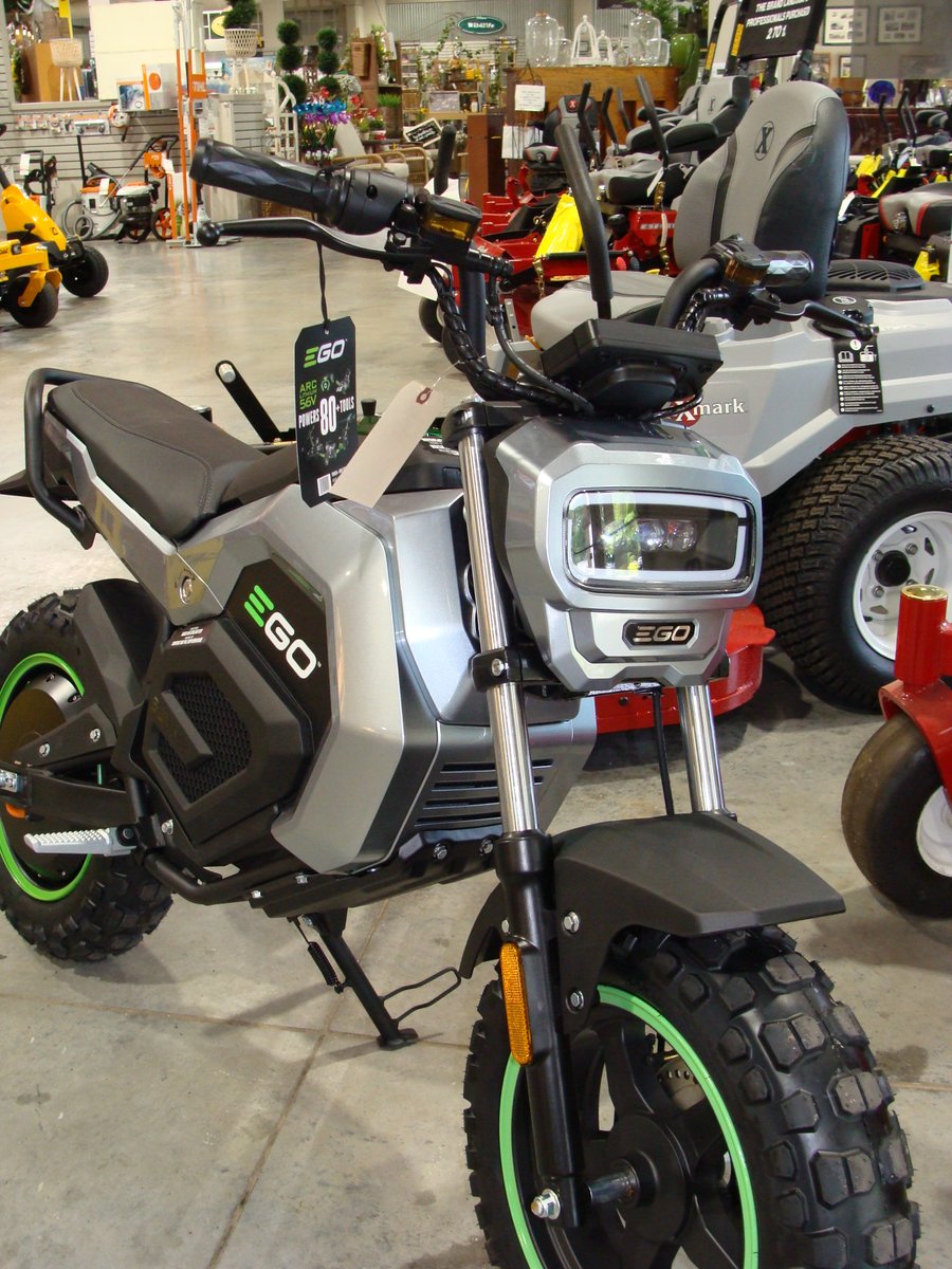 EXCITING NEW ARRIVIAL! The EGO POWER+ Mini Bike - combines the power of any two EGO POWER+ 56V ARC Lithium™ batteries to deliver quiet acceleration from its powerful hub motor with top speeds up to 28 MPH. Up to 20 miles of range on a single charge egopowerplus.com/power-plus-min…
