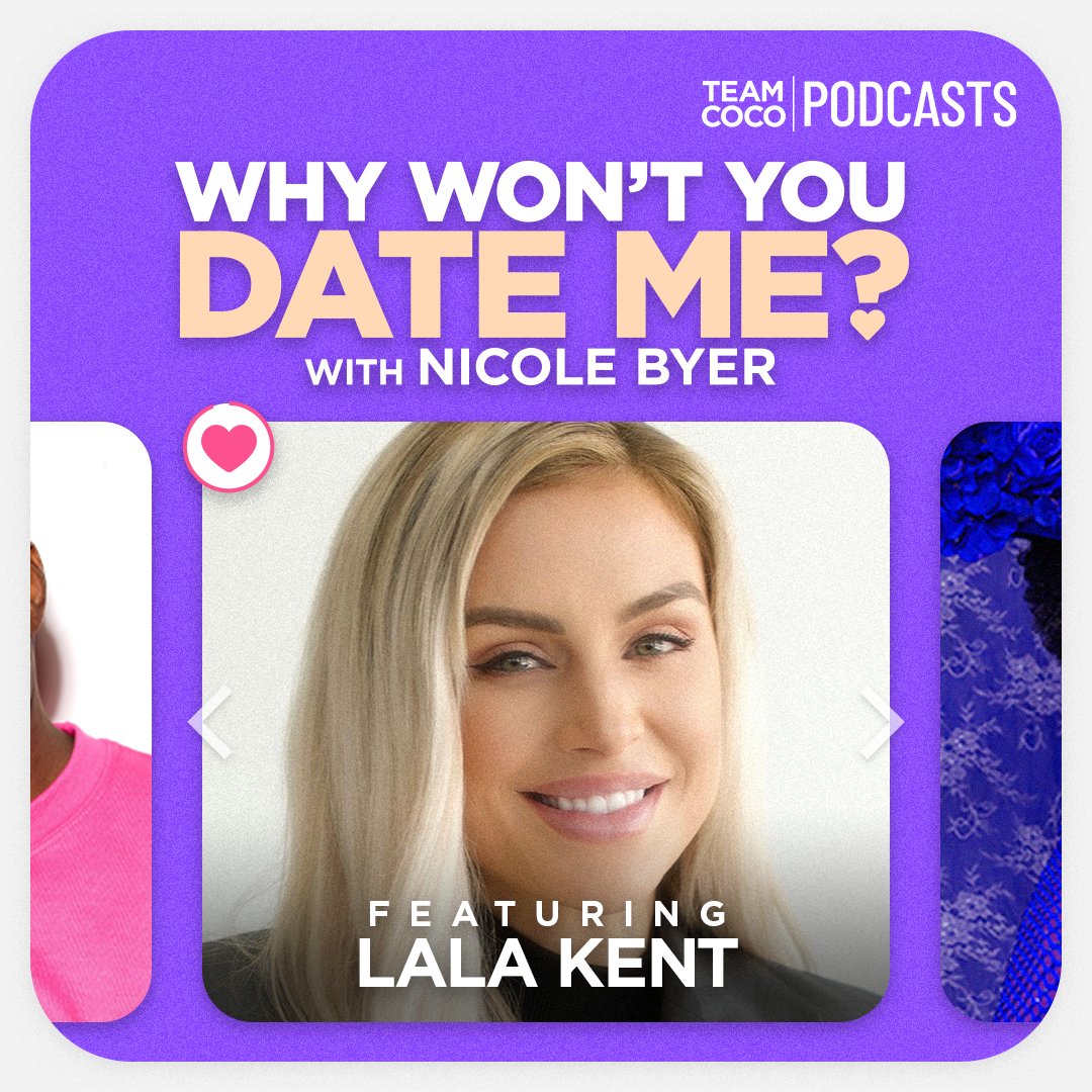 TeamCoco's tweet photo. On #WWYDM #VanderpumpRules star Lala Kent joins @NicoleByer to reveal why she chose a sperm donor for her pregnancy. Plus, she shares the reasons she background checks all her dates and spills the craziest discoveries she's made. Listen: https://t.co/NvwbnDxCK7 https://t.co/RhZUhC9uyO