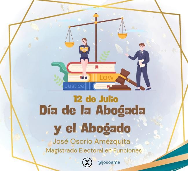 Cada 12 de Julio se conmemora el día de la abogada y abogado en México, el cual sirve para reflexionar sobre el papel de dicha profesión como protectores y defensores de los derechos de la ciudadanía. 

Feliz día abogadas y abogados!!!.