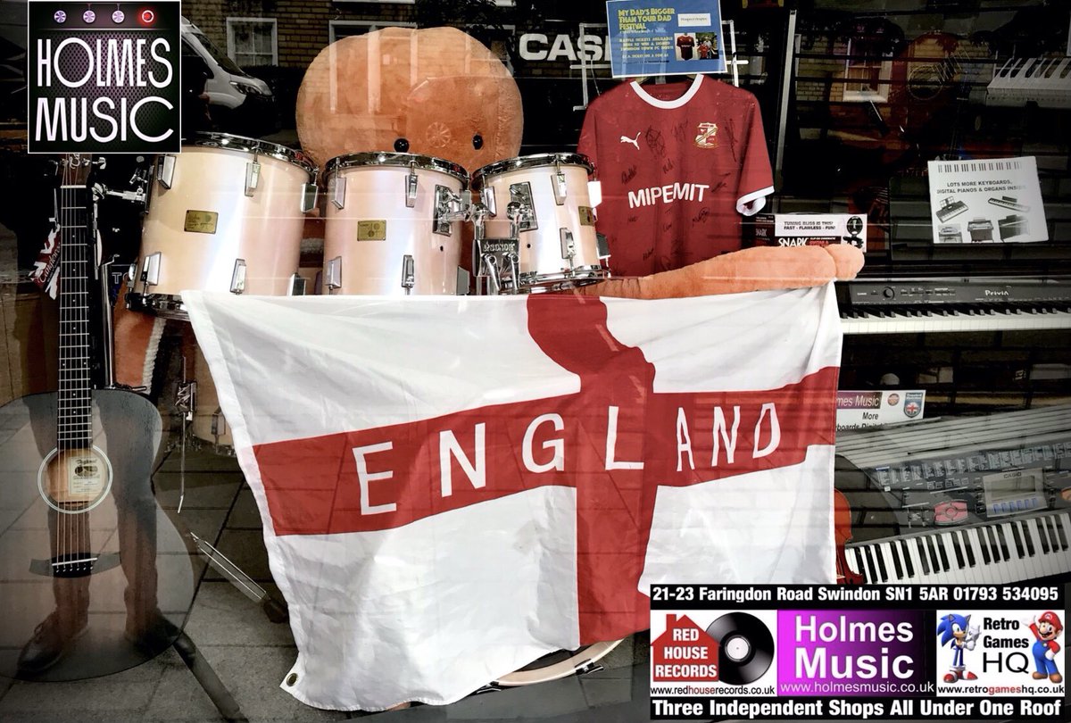 Holmes Music (@holmes_music) on Twitter photo Our latest window display features a very special drum kit, a change to win a signed <a href="/Official_STFC/">Swindon Town Football Club</a> shirt and hope that football’s coming home this weekend! 🏴⚽️🏴⚽️🏴⚽️
holmesmusic.co.uk Our latest window display features a very special drum kit, a change to win a signed <a href="/Official_STFC/">Swindon Town Football Club</a> shirt and hope that football’s coming home this weekend! 🏴⚽️🏴⚽️🏴⚽️
holmesmusic.co.uk