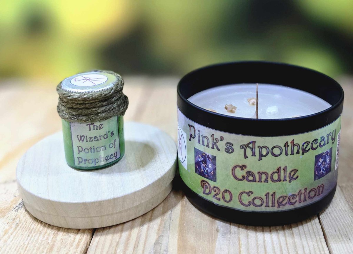 Aaronlp0077's tweet photo. Hello Everyone,
Brand new candle COLLECTION call “The D20 Collection” first to debut is “The Wizard’s Study” A candle that can be used for aromatherapy, manifestation, or my favorite to set the mood for your gaming night.

https://t.co/PGjoPAFsOp https://t.co/NQJYV6LLNl
