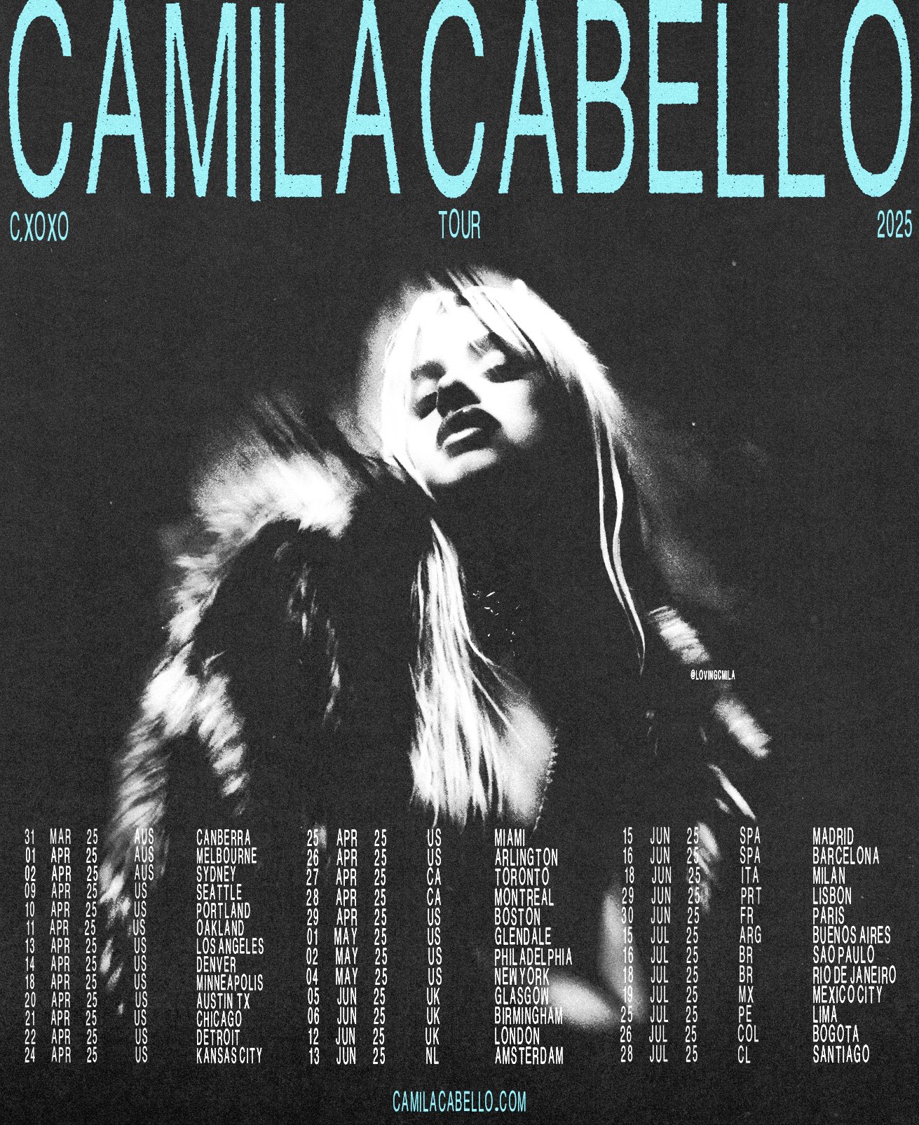 Camila Cabello C XOXO album tour promotional 2025
