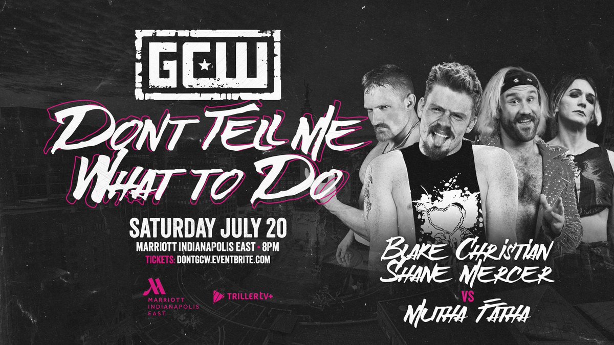 GCWrestling_'s tweet photo. Due to Injury, Jordan Oliver &amp; VIF will not compete on 7/20 in Indianapolis.

The following changes have been made to the card:

Myron Reed
vs
Jack Cartwheel

Mutha Fatha
vs
Blake/Mercer

Rejects
vs
Cole/Manders

Tix:
https://t.co/aMgTIy30Yz

Watch LIVE on @FiteTV+
Sat 7/20 - 8PM https://t.co/HsGdtDwI93