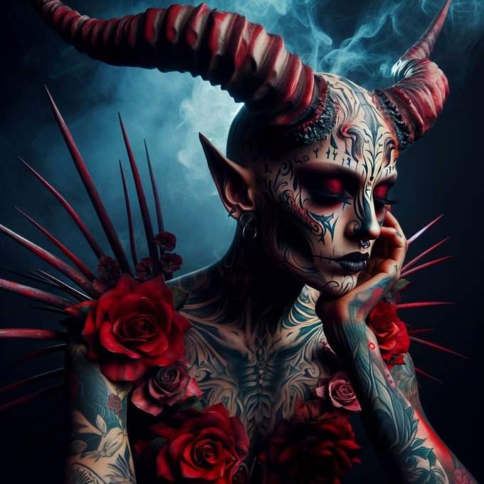 bionicanadian's tweet photo. #macabrewords
#Modish in wicked play
malevolent with her midnight cravings
she #swishes with... insanity
she #mulls on which expression
...will hysteria all who see her
unto, a death psychosis
clocking her time
thoughts of checkmate...
📸Pinterest https://t.co/Dk5gLxLvVd