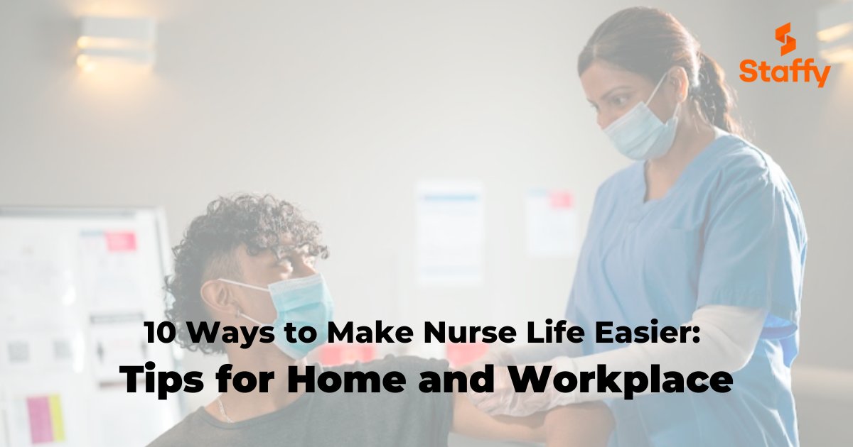 Who's ready to make #nurse life less stressful?👩‍⚕️
Check out these tips from our latest blog:10 ways to Make Nurse Life Easier:
🧡Maintain boundaries
🧡Practice stress relief techniques
🧡Start meal planning

Read more:
hubs.li/Q02CtCwH0

#Staffy #Tips #Healthcare #NurseLife