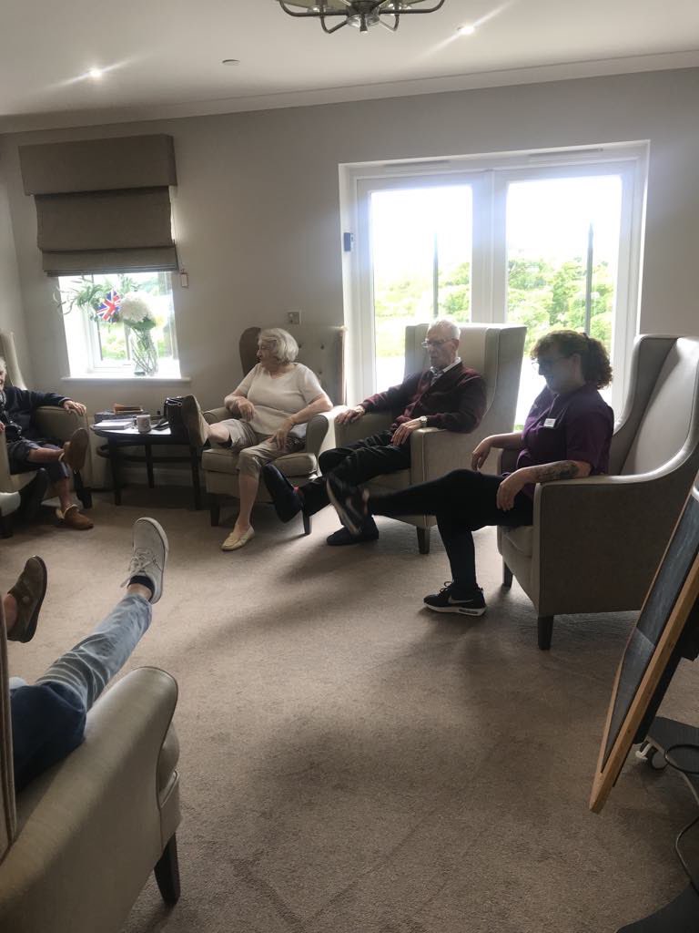 Some gentle exercises on snowdrop floor #exercise #care #carehomes #keepingactive