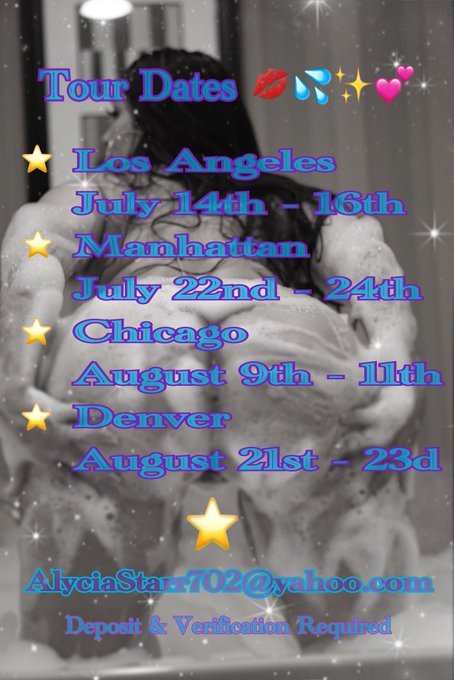 ✨??️??️??⭐️??✨
⭐️✨? LA, NY, IL, CO ?✨⭐️
?: AlyciaStarr702@yahoo.com https://t.co/7phPqhakjL