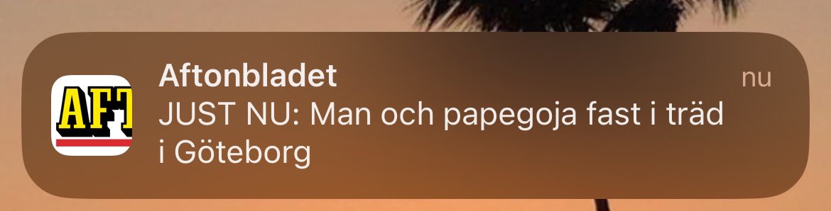 brunsson's tweet photo. Såhär ska en push-notis se ut. https://t.co/T6NyoKp1nB