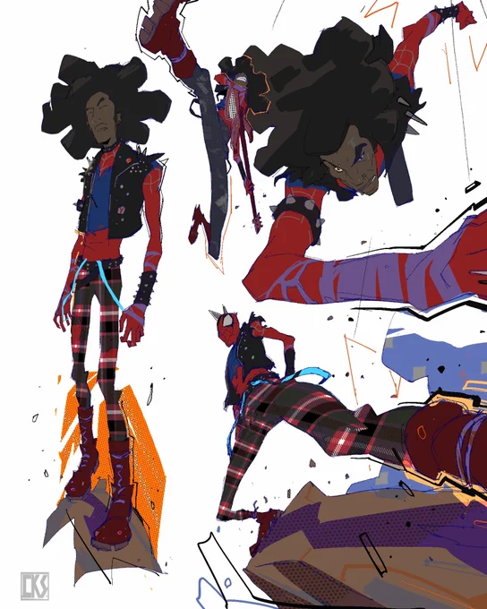 SpiderPunk -  Did this before the movie came out. Saw a few images online at the time and drew this stuff up. - #Spiderpunk #marvel #spiderverse
