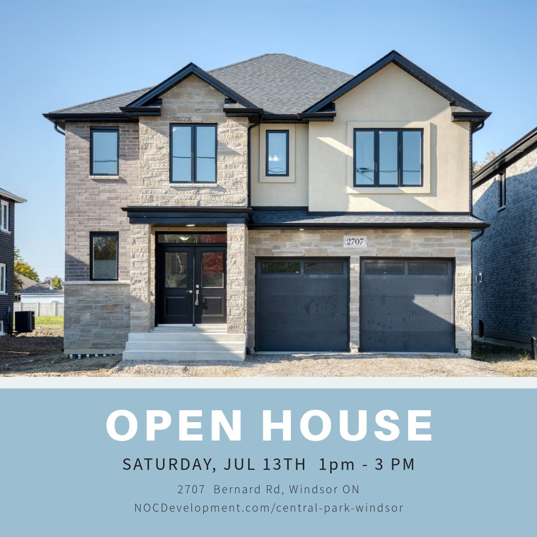 NOCDevelopment's tweet image. Join us on Saturday, July 13th from 1 PM to 3 PM for an exclusive Open House event at our Central Park Model Home in Windsor!

✨ What to Expect:

Guided tours of our luxurious model home
Event-only discounts and special pricing

See you there!