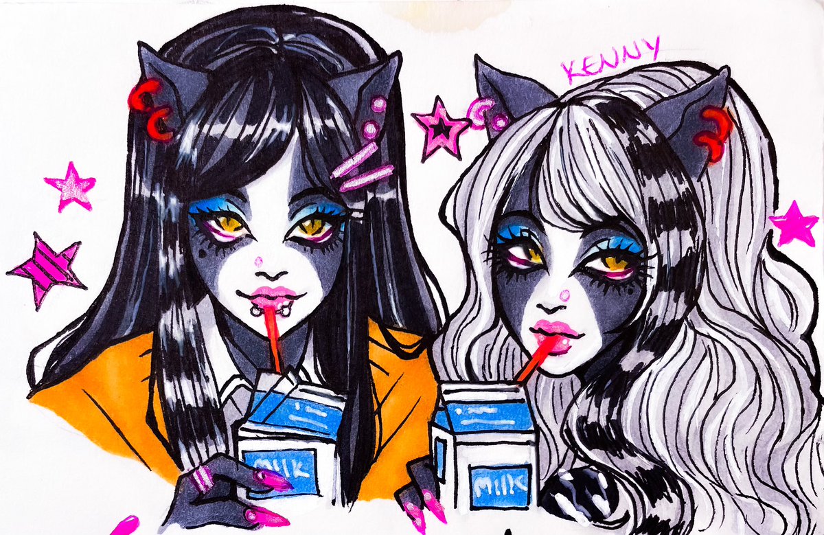 Gyaru Weretwins to celebrate their creeproduction 🖤
#Monsterhigh