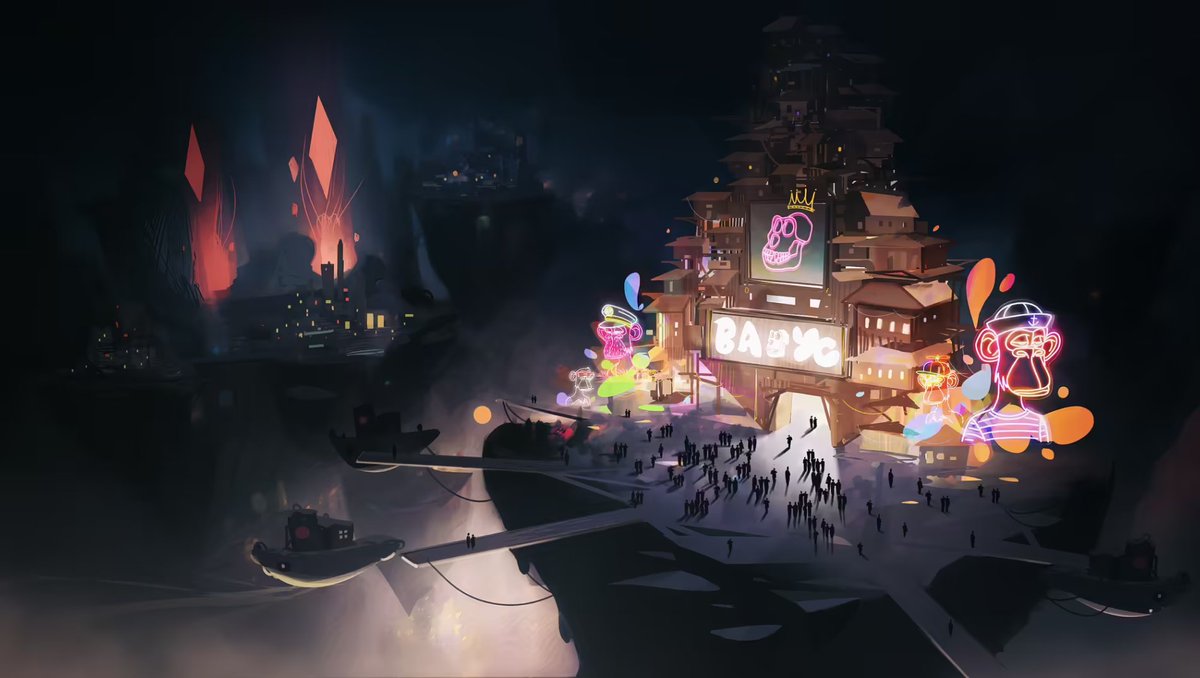 Some early concepts for The Swamp, the center Agora island we visited in Apes Come Home. 🧵