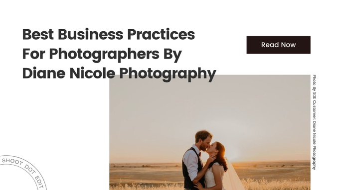 In today’s blog post, discover how to stay organized and on top of your game with tried-and-true business tips from ShootDotEdit customer and wedding photographer Diane Clifford of Diane Nicole Photography.

👉 shootdotedit.com/blogs/news/bes…

#PhotographyBusinessTips #ShootDotEdit