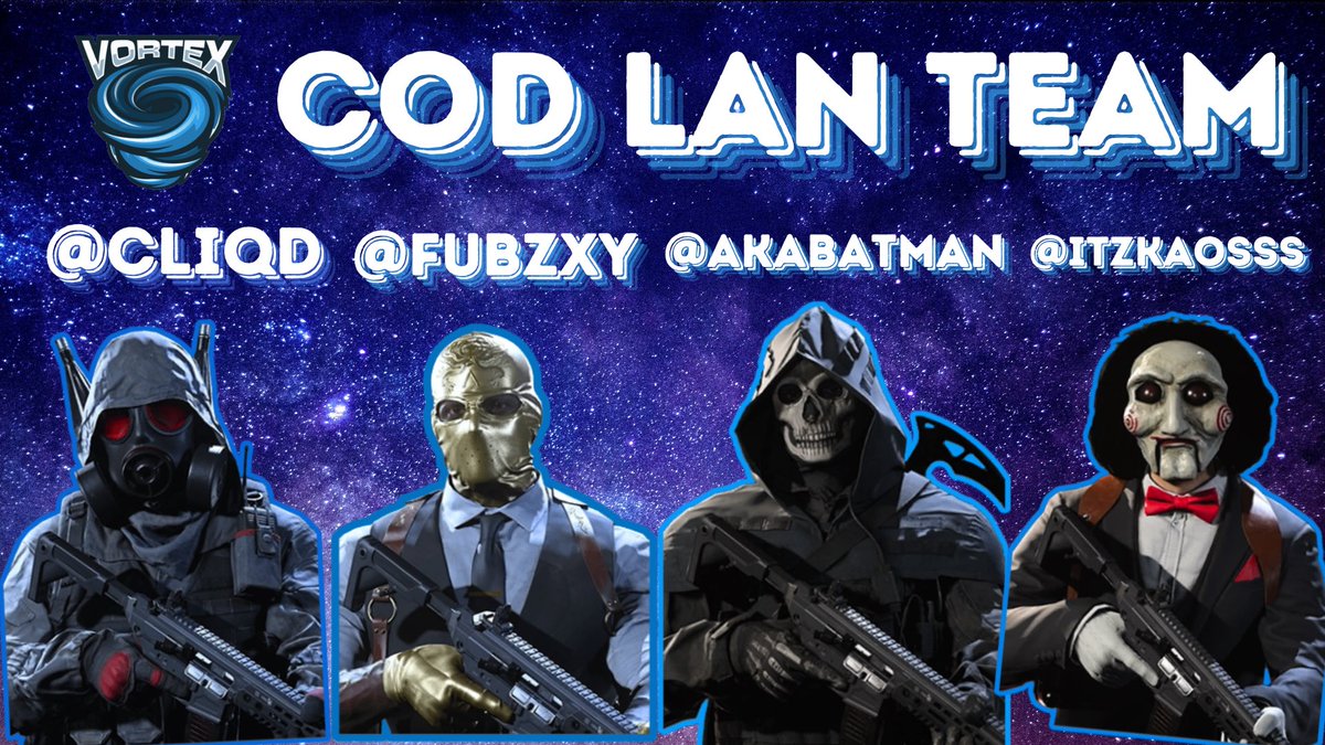 ItzKaosss's tweet photo. There’s a Storm coming 😈
Vortex Esports 

@Cedarpesports x Home Series Roster heading into this weekend! 

🌪️ @ItzKaosss 
🌪️ @Cliqd 
🌪️ @AkaBateman 
🌪️ @NoFubzxy 

Time to Go Big or Go Home!
@vortexesports23 #CoDLan #CoD #Trending https://t.co/2BOBYWYJ3H