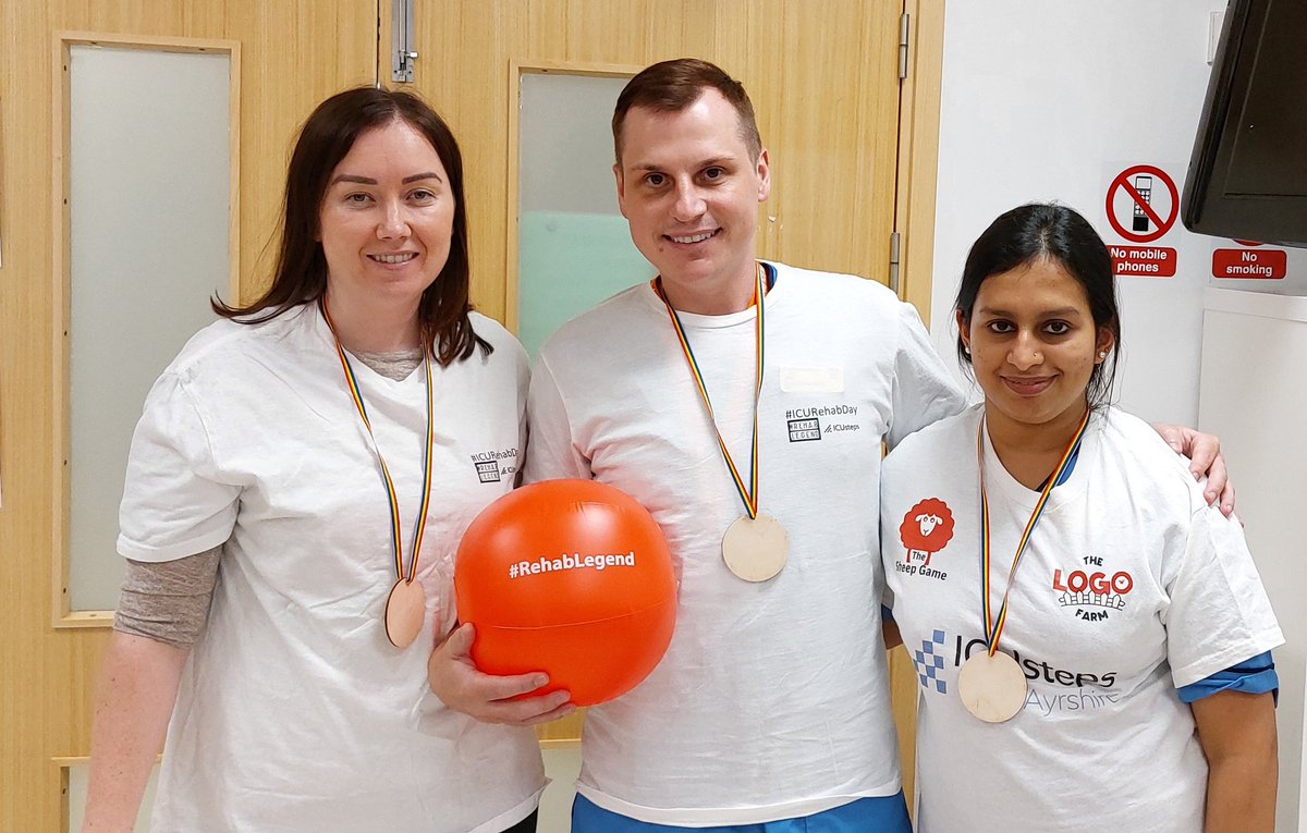 champagnebird's tweet image. Here goes #ICURehabChampionships 2024 launched today, Crosshouse with all  MDT taking part.
1st patient recruited 😁💪
Looking forward to adding their goal setting for this  at our weekly MDT rehab meeting. It may become core element of our meetings..
@AAAnaesthetics @RachelC_OT