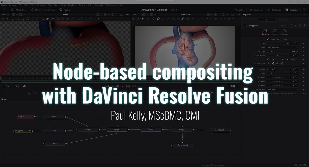 Learn everything you need to know to composite medical animations for FREE with DaVinci Resolve! Now live on the TVASurg blog are video are written versions of this tutorial that covers simple 2D motion graphics  and complex 3D animation compositing:
pie.med.utoronto.ca/TVASurg/node-b…