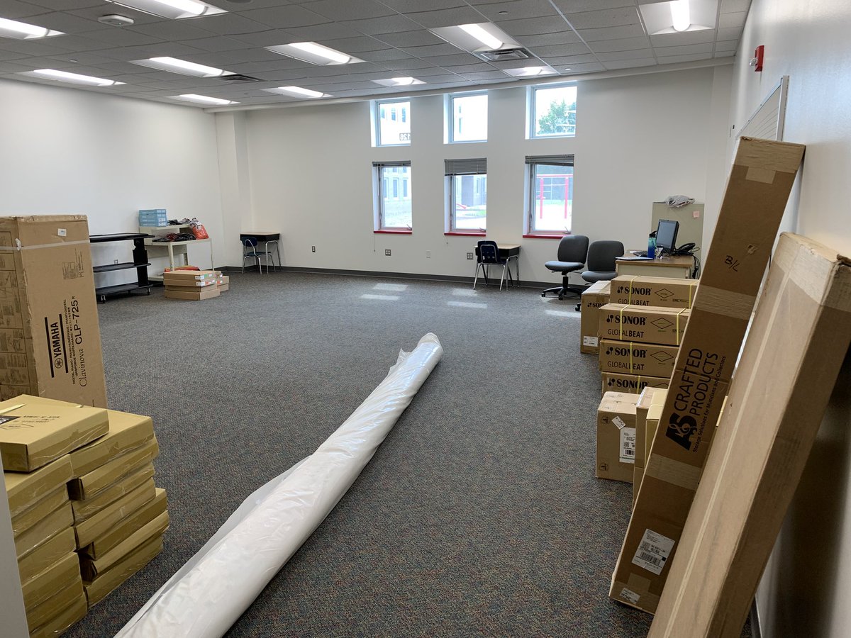 KimWongMusic's tweet photo. Hopefully in a few weeks, I can share an “after” photo that looks very different! The boxes include stands/tables, xylophones/metals, drums, a ukulele storage cart (yes, ukuleles are coming!), and a digital piano. To say I’m excited is an understatement 🥰🎶 https://t.co/7yauajQvNf