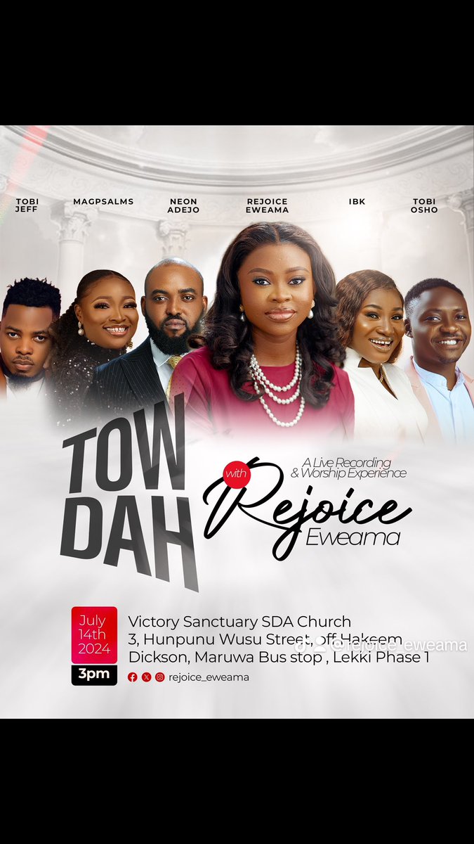 rejoice_eweama's tweet photo. Imagine a night where every note, song, and sound is a heartfelt expression of worship to our Father.
In a fast paced world, marked by so much bustle and zest for survival, this is our chance to pause and come together to celebrate the goodness of God.
Towdah is this Sunday! 🔥 https://t.co/1QAKwDsW3t