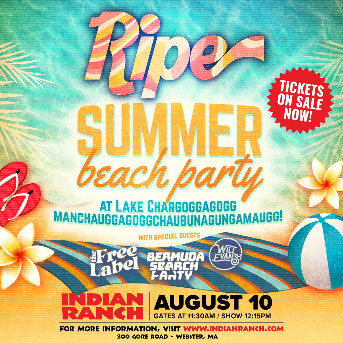 GIVEAWAY: The Ripe Summer Beach Party is hitting  <a href="/IndianRanch/">Indian Ranch</a> on 8/10!

Log in for your chance to win tickets>> bit.ly/3LjPeSa

🎫on sale at IndianRanch.com