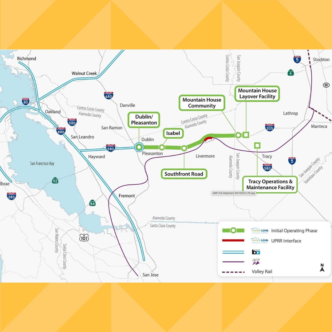 Introducing the upcoming Valley Link Rail, a 42-mile passenger rail that will connect our community directly to the Bay Area. Projected to begin construction in 2027, Mountain House's station will have you saying goodbye to traffic and hello to a seamless, eco-friendly commute.