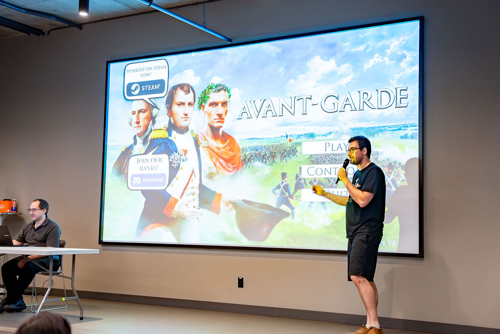 On June 20, we had the opportunity to present Avant-Garde during the Dynamo event at l'école NAD-UQAC in Montreal. A big thank you to <a href="/EcranPar/">Shared Screen ft. SpeedDatingGeek.com</a> for the organisation!

Photo by Priss Auvray.