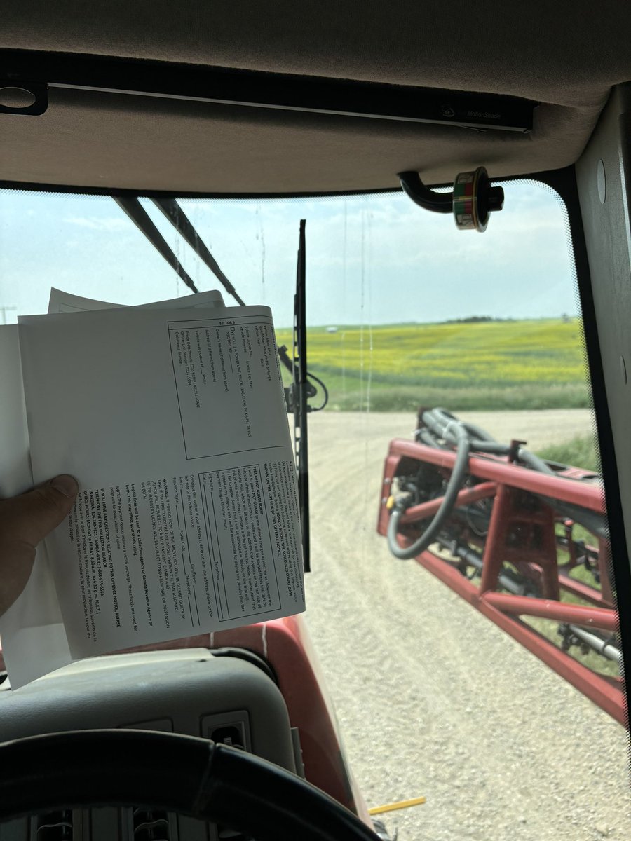 Any of you farmers ever rolled a stop sign at the highway before? Just make sure an RCMP isn’t a half mile down the highway. Got my first ticket ever today. In a fucking sprayer. Holy fuck buddy I’m just trying to get to craven. At least I blew zero’s on the breathalyzer.